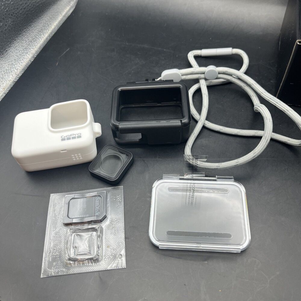 White GoPro Silicone Sleeve + Lanyard For Hero Series 7 Camera White + MORE